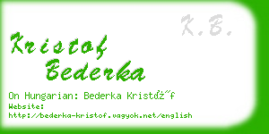 kristof bederka business card